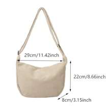 Corduroy Shoulder Bag Minimalist Crossbody Bag Women's Handbags Fashion Fabric Underarm Bag Solid Color Zipper Female Handbag