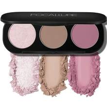 FOCALLURE Blush And Highlighter Palette,3 In 1 Contour Palette,Cruelty-Free Matte Bronzer Powder,Shimmer Illuminator Highlighters For A Glowing Look,#09 - #08 - View 1