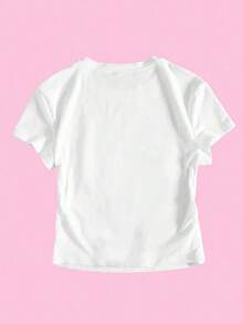 Flirla Women's Summer Y2K Cocktail Espresso Martini Cropped T-Shirt Graphic Tees Women Tops Shirts Tops - trắng - Xem 2