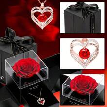 1 set Collier - Boîte cadeau rose de luxe, parfaite pour la Saint-Valentin, la fête des mères, les anniversaires et toute occasion spéciale