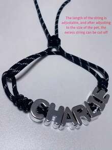 Personalisierte Hundehalsband-Kette - Verstellbarer Acryl-Buchstaben-Metall-geflochtener Seilhalfband, geeignet für kleine, mittlere und große Hunde - Anpassbares, strapazierfähiges und bequemes Hundehalband, Personalisiertes Hundehalband | Modisches Hundezubehör | Strapazierfähiges Haustierhalband, Personalisierter Hundekragen, perfektes Geschenk für Freunde, Valentinstag - Verschiedenfarbig - Übersicht 5