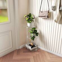 1 Set Estantería acrilica de 5 niveles extra grande y duradera, estante de exhibición minimalista moderno redondo/cuadrado, multicolor, adecuado para dormitorio, baño, sala de estar, uso en todas las estaciones
