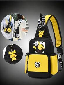 حقيبة صدر متوهجة بتصميم إبداعي، بأسلوب كاجوال، تؤدي وظيفة حقيبة هاتف محمول وحقيبة ظهر صغيرة