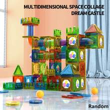 Children's Magnetic Marble Pipe Building Blocks, 3D Educational Building Block Toys, Magnetic Marble Runway Building Block Toys, Suitable For 3 4 5 6 7 8 Years Old Boys And Girls Toddler Magnetic Building Blocks Preschool Education STEM Learning Building - Multicolor - View 8