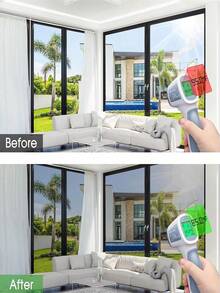 单向隐私窗膜，日间镜面反射隔热防紫外线，无胶静电吸附，适用于家庭和办公室 - 彩色 - 查看 5