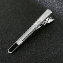 1 pieza Pinza de corbata formal plateada para hombre, barra de corbata de moda adecuada para corbata regular, corbata de boda, corbata de negocios, accesorio de moda para hombre - Plateado - Ver 5