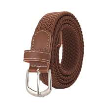 Woven Elastic Seamless Invisible Buckle-Free Adjustable Stretch Canvas Jeans Belt Casual Waist Band For Men & Women