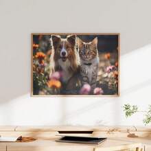1 Pc Canvas Painting,TV, Dog, Cat, Flowers, Wooden - Table, Plant,Wood Framed Painting (1) Thickness 2.5 Cm/ 1 Inch-Home Decoration For All Occasions,Ideal New Year, Valentine's Day,Thanksgiving,Easter,Christmas Gift,Room Decoration Aesthetic,Wall Decoration Art,Perfect Gift,Autumn And Winter Wall Decoration,Living Room Decoration, Bedroom Decoration, Kitchen Decoration, Entry Decoration, Bathroom Decoration, Direct Wall Painting, High Quality Wall Painting Poster,Modern Home Decoration Stretched And Framed Ready To Hang