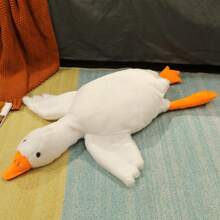 Cuscino peluche oca, morbido e soffice cuscino di animale riempito di cigno, regalo per bambini e amici. 1 pezzo (Bianco 50cm)