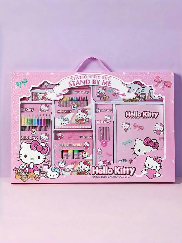 Sanrio Sanrio Stationery Gift Box Set, Sanrio Stationery Gift Box Kuromi, MY Melody School Supplies, Back-To-School Supplies, School Supplies, Pencils, Erasers, Pencil Erasers, Yugui Dog, Melody Kitty, Hello Kitty, SANRIO Deluxe Set, Children's Gift Set. Suitable For Giving Children As An Ideal Birthday Gift.Back-To-School