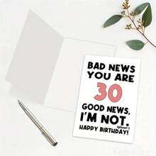 1Pc Funny 30th Birthday Card For Men Women, Happy 30th Birthday Card For Friend Brother Sister, 30 Years Old Birthday Greeting Card, You're 30 I'm Not, Envelope Included, School Supplies,Back To School