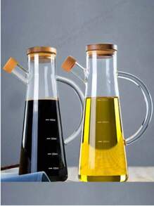 1pc Glazen Olijfolie Fles, Lekvrije Olie Pot, Opslagfles, Kruidenfles, Azijnfles, Koken Buiten BBQ Picknick Kruidencontainer, Keukenbenodigdheden