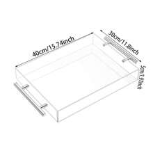1 Stück transparenter, eleganter, moderner, rechteckiger Acryl Präsentations-Tablett mit Griff für Lebensmittel, Obst, Kosmetik, Parfüm und Frühstücks-Aufbewahrung, geeignet für alle Anlässe