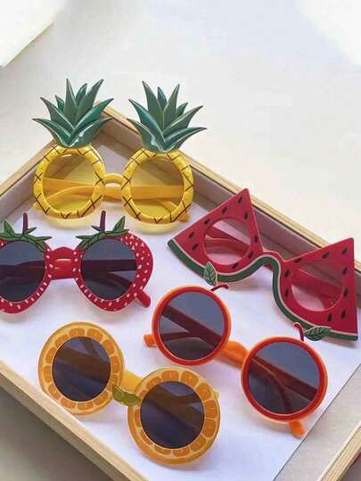 Ly thủy tinh trang trí tiệc hình trái cây độc đáo, dưa hấu + cam + dứa + dâu tây + cam, ly trang trí vui nhộn, thích hợp cho các bữa tiệc, bãi biển, sinh nhật, khiêu vũ và các dịp khác, tràn ngập không khí lễ hội - Ly trang trí không khí lễ hội, trang trí tiệc mùa xuân và mùa hè.