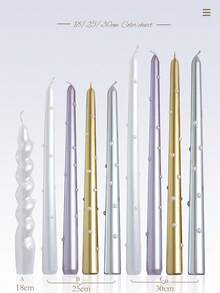 Cirelle 2 件 30 厘米欧式仿珍珠长柄无烟蜡烛，直径 2.2 厘米/0.86 英寸，适用于家居装饰、派对、餐桌装饰、节日礼物、晚餐、活动/派对、放松/冥想、环境照明、圣诞节、感恩节派对、婚礼装饰 - 彩色 - 查看 7