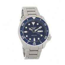 Seiko 5 Men's Day/Date Stainless Steel Automatic Watch SRPD51 - 藍色 - 查看 2