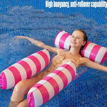 1pc Inflatable 3-Tube Floating Lounger, PVC Foldable Water Floating Backrest Chair - Pink - View 6