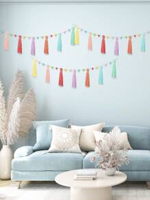 3pcs-Rainbow Tassel Garland, Colorful Boho Garland Rainbow Pom Pom Tassel, Colorful Tassel Banner Decor Wall Hanging Home Decor Bohemian Tassel Garland Classroom Colorful Tassel Garland Banner Decoration Wall For Wedding Birthday Shower Party Supplies Room Decor Decoration,Home Decor ,Room Decor,Wall Decor Gifts Graduation,