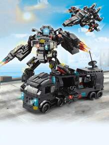 Bloques de construcción 8 en 1 de la fuerza policial especial, brigada de bomberos, policía, tanque militar de partículas pequeñas, juguetes educativos de rompecabezas para niños, robot transformable, desarrollo de inteligencia, regalo de cumpleaños para niños y niñas