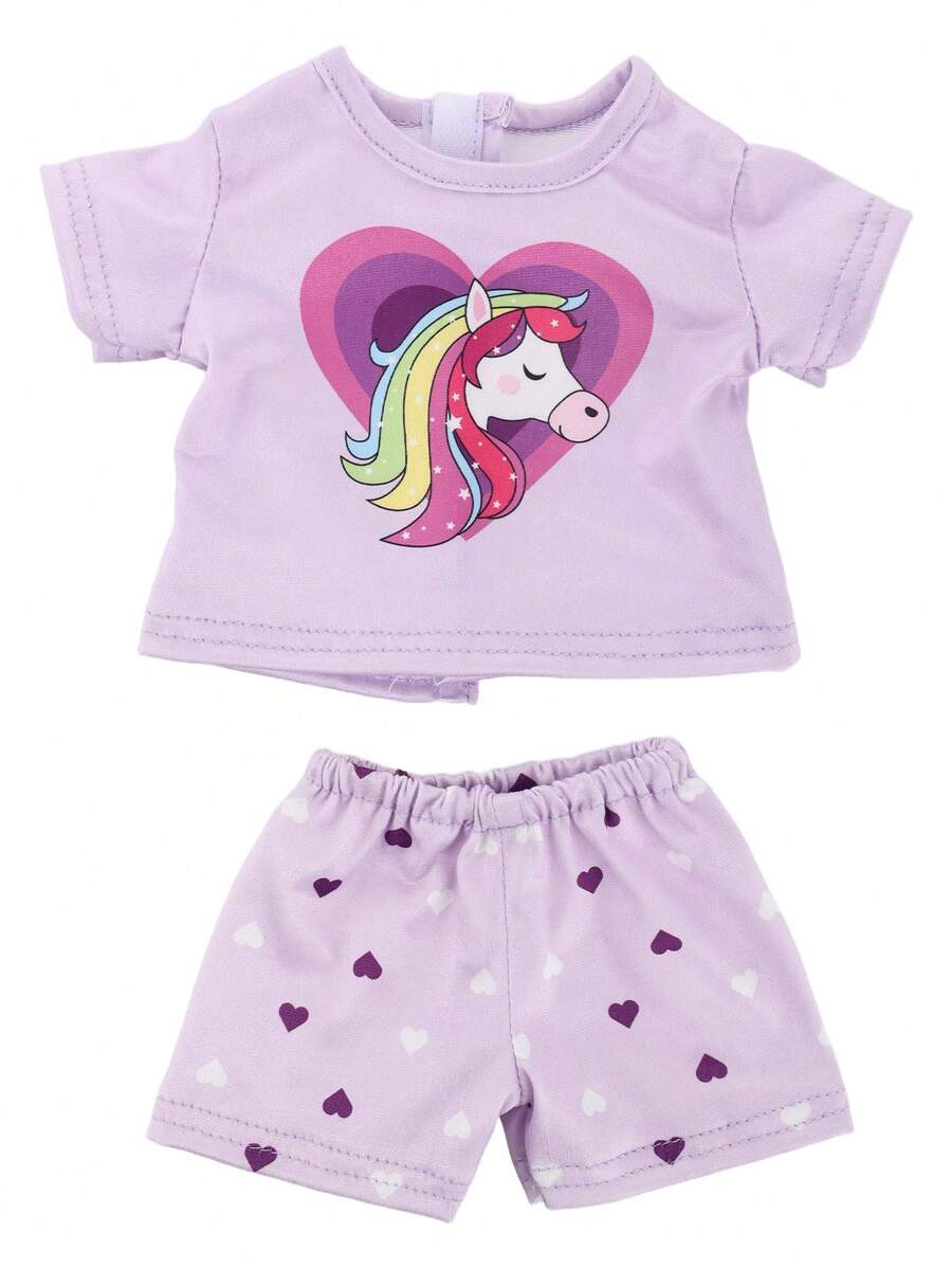 16-18 Inch Reborn Doll Clothes Set Universal 43CM Purple Pony Outfit Doll Clothing, Fun Dress-Up Doll Clothes, Great Birthday Gift For Children, Gift For Kids, Reborn Doll, Realistic Doll Clothing (Doll Not Included)