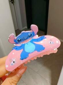 Disney 1 pièce Pinces à cheveux en acrylique style mignon dessin animé Stitch pour queue de cheval, accessoire de mode pour cheveux, accessoire de cheveux élégant