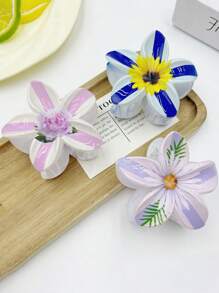 1 pièce/6 pièces Pince à cheveux fleurie colorée, pince à nœud convenant pour la vie quotidienne des femmes, le maquillage, les loisirs, les fêtes, assortir les tenues, les trajets, les accessoires de plage, les vacances, la photographie - Accessoire de coiffure. Choix de cadeau parfait pour l'anniversaire, la remise des diplômes, la saison des mariages, l'anniversaire et toutes les fêtes