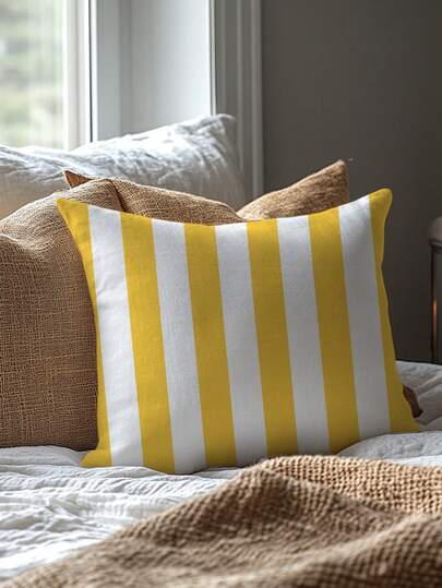 1 件/2 件户外热带条纹枕套，蓝白、红白、紫白、黄白、黑白，可机洗，带拉链，适用于阳台、花园、露台、吊床椅、沙发深层装饰，鲜艳的靠垫套，耐用面料，户外装饰