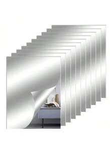 12 piezas de pegatinas de espejo acrílico autoadhesivas - Azulejos decorativos flexibles sin vidrio para decoración del hogar y bodas, perfectos para centros de mesa, decoración de habitaciones, decoración del hogar y decoración de paredes personalizadas