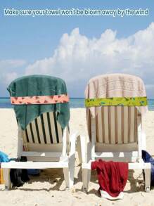 5 correas elásticas para sillas de playa, con estampados tropicales vibrantes - accesorios para piscina, vacaciones, verano - diseño ligero y portátil