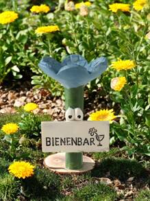 1pc Creative Resin Flower Bee Insect Waterer, Used For Garden Bee Waterer, Mini Garden Decor, Attract And Nourish Bees, Outdoor Garden Decoration