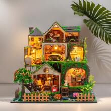 Modèle d'assemblage de villa de la forêt des fées, micro-kit artisanal DIY, décoration de chambre, artisanat en bois, cadeau d'anniversaire