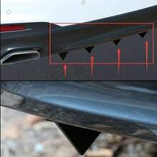 4 PCS Universal Car Rear Bumper Diffuser Shark Fin Spoiler Lip Splitter Black # - 1 - 查看 8