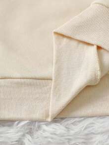 Unisex Plain Round Neck Sweatshirt Women Men Autumn/Winter Fashion Casual Coat Cold Weather Blouse - 米色 - 查看 4