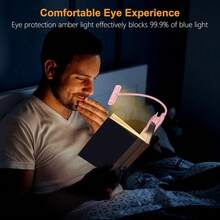 Local Delivery--19 LED Rechargeable Book Light For Reading In Bed With Memory Function- Eye Caring 3 Color Temperatures,Dimming Brightness,80 Hrs Runtime Lightweight Clip On Light For Book Lovers - Pink - View 4