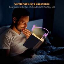 Local Delivery--19 LED Rechargeable Book Light For Reading In Bed With Memory Function- Eye Caring 3 Color Temperatures,Dimming Brightness,80 Hrs Runtime Lightweight Clip On Light For Book Lovers - 紫色 - 查看 4