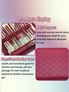VCHOSE 42pcs Stainless Steel Manicure Set With Zipper Case, Nail Clipper, Nail File, Eyebrow Scissors, Beauty Care Tool For Men & Women - Multicolor - View 7