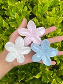 1 pezzo/3 pezzi Fermagli per capelli da donna con motivo marmorizzato, fiore Hibi da 8 cm, accessori per capelli dolci con fiori, fermagli per coda di cavallo, accessori per capelli, fermagli per capelli, pinze per capelli, accessori da spiaggia, fermagli a pinza