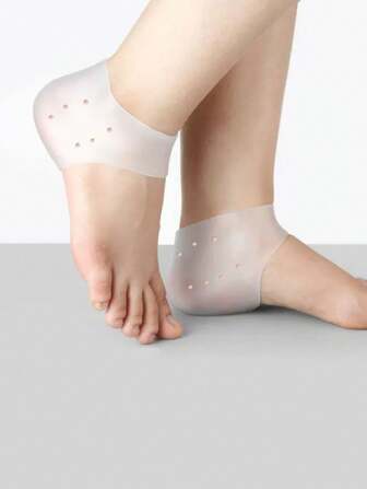 2 piezas Protectores de talón, calcetines protectores de talón de gel de silicona antirresquebrajamiento y humectantes, accesorios para mujeres y hombres