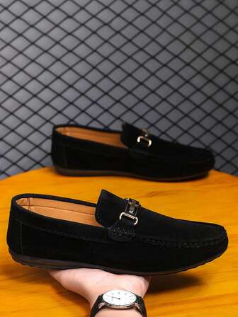 2025 Spring Men's Business Fashion Korean Style Shoes, Leather Loafers, Soft Bottom Slip-On Driving Shoes (Loafers Tend To Run Small, Customers With Larger Feet Are Advised To Order One Size Up)