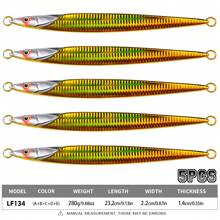 PROBEROS 5 Stücke Jigging Weitwurf Eisenblech Köder, Nanyou Hochsee Angelköder Eisenblech Fisch, Boot Angeln biobasierter künstlicher Köder 180g-280g