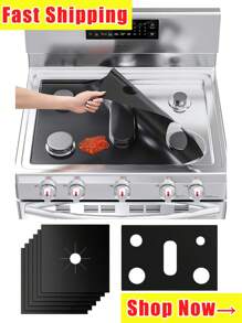 5-Hole Gas Stove Protector, Anti Sticking And Anti Fouling Furnace Cover, Easy To Clean Kitchen Appliance Mat, High Temperature And Oil Resistant Five Hole Gas Stove Mat, Anti Sticking And Washable, Keeping The Stove Clean
