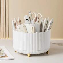 Multi-Color Optional Makeup Brush Organizer 360° Rotating Brush Holder Cup Desktop Accessory 5 Slot Makeup Brush Cup Cosmetic Brush Eyeliner, Dresser Organizer, Desk Stationery Organizer - Holiday Gift