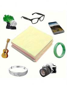 1/5/10/20 Pieces Of Ultra-Fine Ultra-Fiber Cleaning Cloths, Suitable For Glasses, Camera Lenses, Smartphone Screens, Statues, Jewelry And Glassware. Thick, Soft And Odorless Wiping Cloths, Available In Various Colors, Including A Christmas Theme. Cleaning Supplies, Eyeglass Cleaners, Eyeglass Cloths, Eyeglass Wipes. (Colors Are Random) - Multicolor - View 5