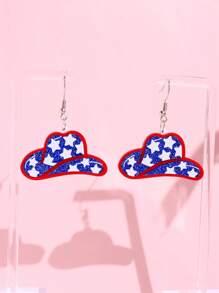 1 par de aretes con colgante personalizado estilo bandera de EE. UU. de diseño de alta gama para uso diario, fiestas festivas, 4 de julio