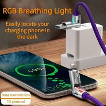 4-In-1 Multifunctional 240W Super-Fast Charging USB A/Type-C/Lightning Cable, Liquid Silicone Aluminum Alloy LED Illumination, High-Efficiency Data Transfer, Compatible With IPhone 16/15/14/13/12/11/Xs/Xr/8/7/6, S24 Ultra/S24/S23 Ultra/S23/S22/S21, Compatible With IPhone 16, 16 Pro Max, 15, 15 Plus, 15 Pro, 15 Pro Max,Compatible With Redmi, Compatible With OnePlus Type C, Charger