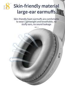 Auriculares over-ear D8, inalámbricos y con cable plegables con micrófono incorporado, ranura para tarjeta micro SD - (Stealth) Para adultos, niños, hombres y mujeres con 10 horas de autonomía. Auriculares over-ear plegables con micrófono, graves profundos y estéreo, con almohadillas de memoria suave para /Android/PC