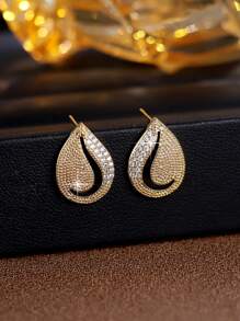 1 par de Pendientes elegantes y de lujo para mujeres, adecuados como regalo para damas en ocasiones especiales