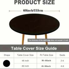 1pc Round Milk Silk Tablecloth, Anti-Slip, Polyurethane Machine Woven Tablecloth, Durable Dining Table Protective Woven Cover