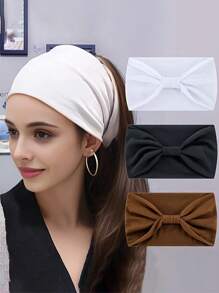 Bandanas para mujer, diademas deportivas anchas elásticas para mujer, diademas de un solo color para yoga y sudor, accesorios de moda para el cabello, diademas clásicas