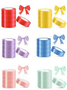 125 Yards/1 Inch Single-Sided 31-Color Solid Color Satin Ribbon Set, 125 Yards/1 Inch Wide Per Roll, Various Ribbons Suitable For Gift Wrapping, Christmas, Weddings, Parties, Flower Decorations